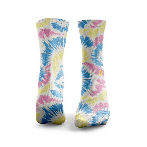 Tie Dye rose pastel bleu et jaune