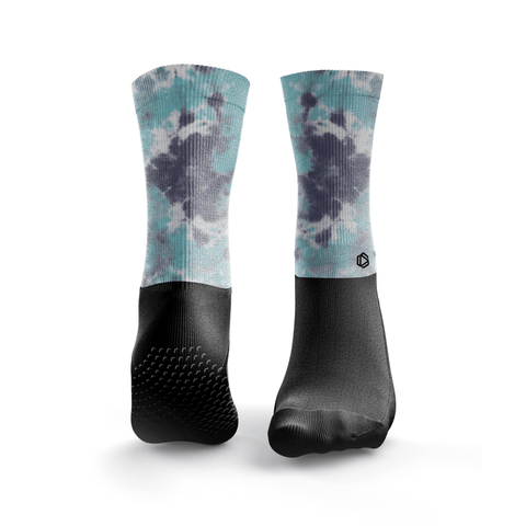 Chaussettes de Pilates Reformer Tie-Dye Bleu Foncé & Turquoise