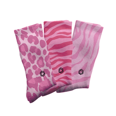 Imprimés animaux (lot de paires roses)