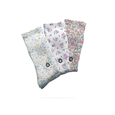 Lot de 3 chaussettes à fleurs