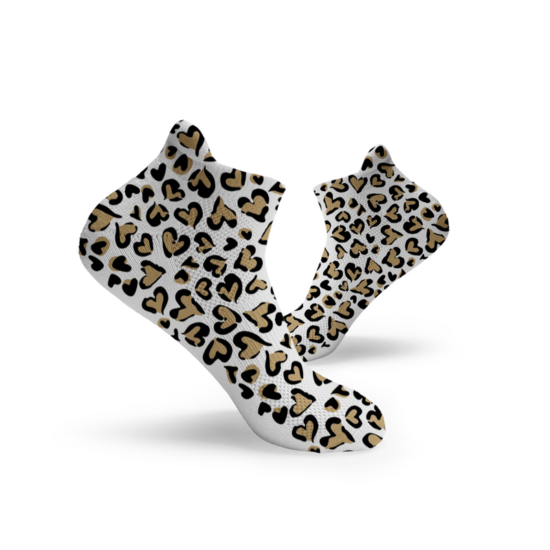 Soquettes cœurs léopard