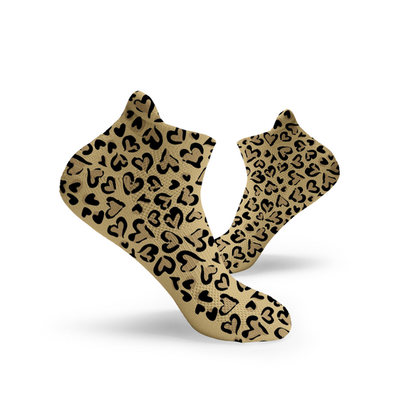 Soquettes cœurs léopard